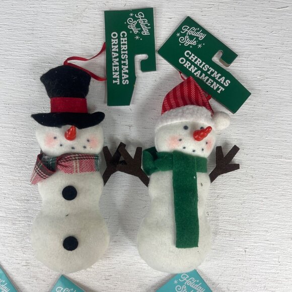 Holiday Style Set Of 7 Snowman Christmas Ornaments Assorted New - Picture 7 of 9